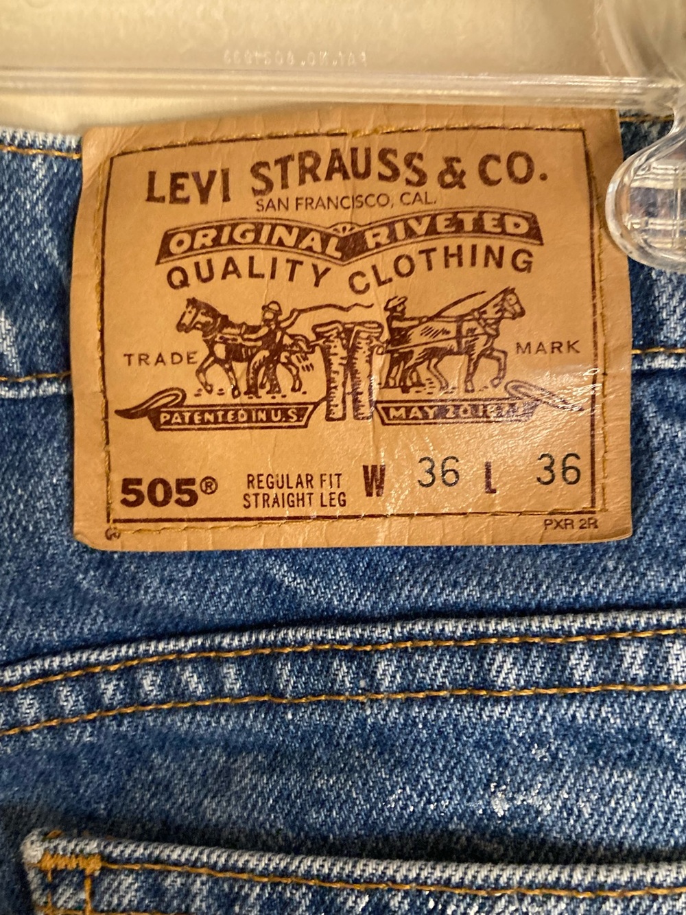 Vintage 1996 Levi's 505 Orange Tab Reg Fit Straight Leg Jeans USA Made 36 x 36 - Picture 8 of 13